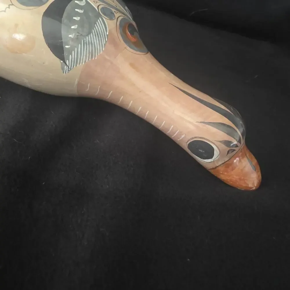 Vintage Southwestern Hand Painted Pottery Duck Sculpture
